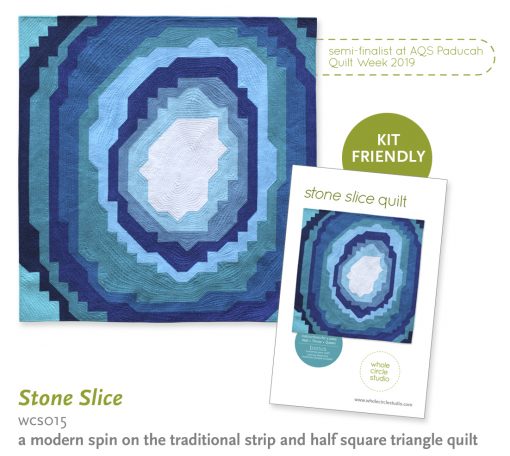 Make a stone geode inspired quilt using a half square triangle pattern. 